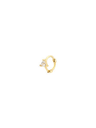 Miliemoon Mono Triangle Single Huggie Everyday 14K Solid Gold Huggie Earrings | LE FIGUE NEW YORK