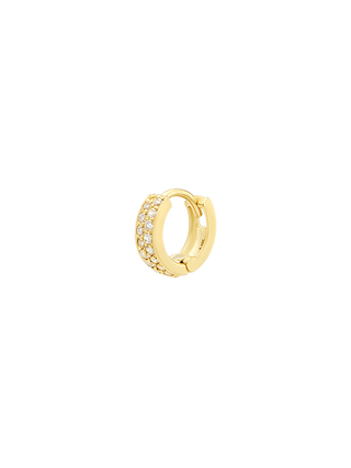 14K Pavé Huggie Earring