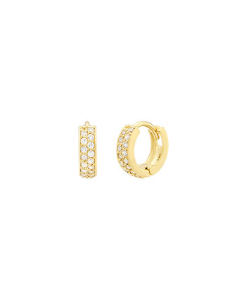 14K Pavé Huggie Earring