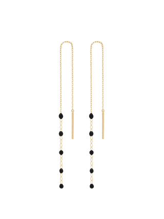 Black Resin Gold Chain Earrings