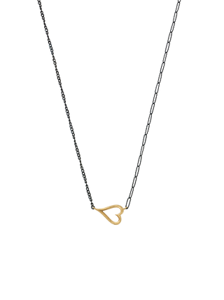Mixed Black Gold Heart Necklace