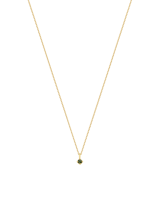 Rhombus Green Diamond Gold Necklace