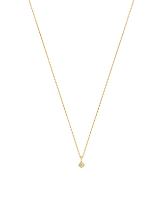 Rhombus White Diamond Gold Necklace