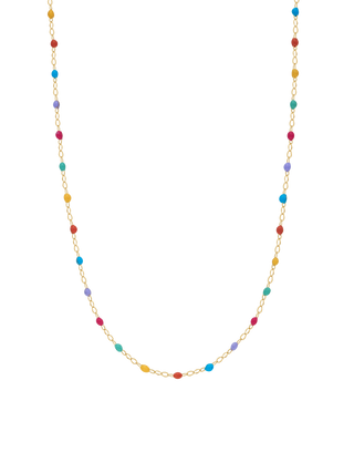 Multi Color Resin Gold Necklace