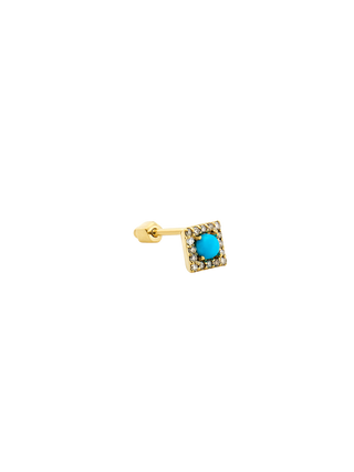 Turquoise Cognac Diamond Heart Piercing
