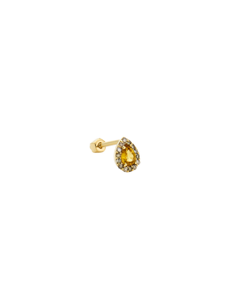 Yellow Sapphire Diamond Heart Piercing