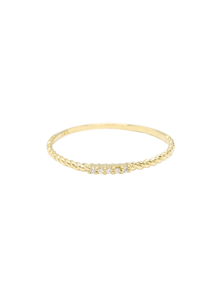 Five Diamond Twist Gold Ring