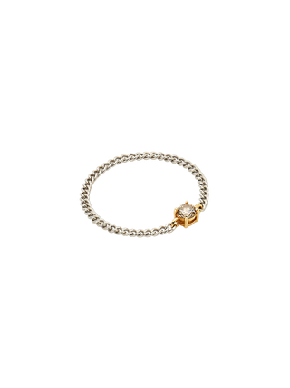 Delicate Diamond Gold Chain Ring