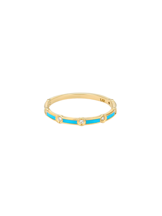 Neon Blue Lab Diamond Gold Ring