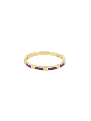 Purple Lab Diamond Gold Ring