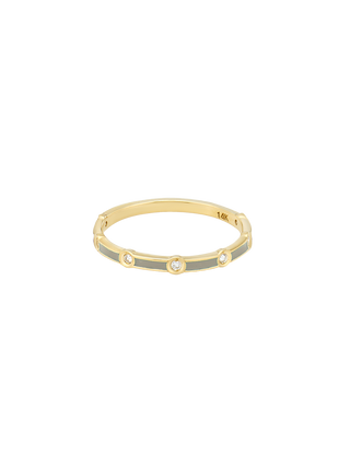 Grey Lab Diamond Gold Ring