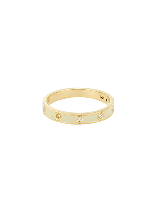 Ivory Epoxy Lab Diamond Gold Ring