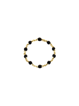 Miliemoon Black Point Gold Chain Ring 14K Solid Gold Black Epoxy Chain Ring | LE FIGUE NEW YORK