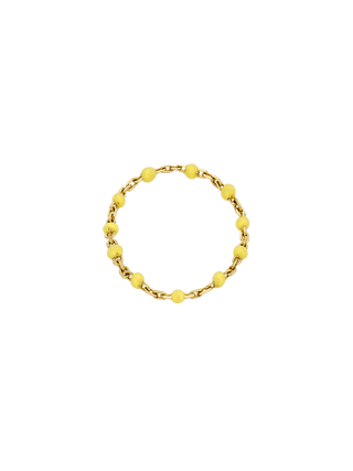 Miliemoon Lemon Point Gold Chain Ring 14K Solid Gold Yellow Epoxy Chain Ring | LE FIGUE NEW YORK