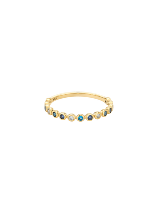 Blue Eternity Gold Ring