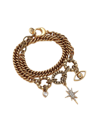 Mon Reve Guiding Eye Gold Filled Charm Bracelet with Eye Star and Cubic Zirconia Details | LE FIGUE NEW YORK