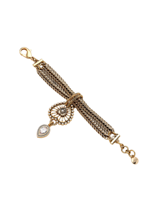 Mon Reve Heart & Drop Gold Filled Multi-Strand Bracelet with Heart and Drop Charm | LE FIGUE NEW YORK