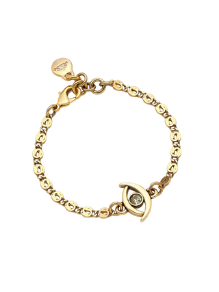 Mon Reve Serena Gold Filled Chain Bracelet with Eye Motif and Cubic Zirconia Accent | LE FIGUE NEW YORK