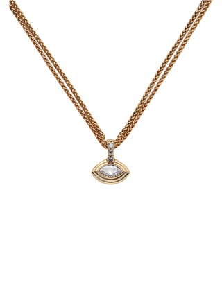 Mon Reve Clear Sight Gold Filled Eye Necklace with Cubic Zirconia Pendant | LE FIGUE NEW YORK