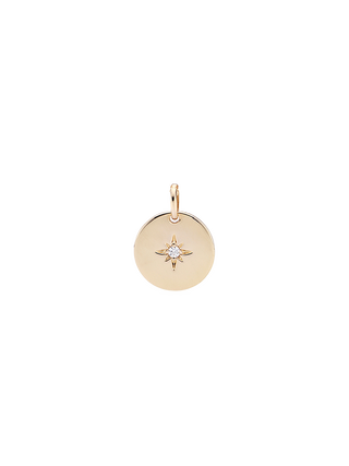 Nouvel Amour The Freedom Pendant Gold Filled Starburst Medallion with Cubic Zirconia | LE FIGUE NEW YORK