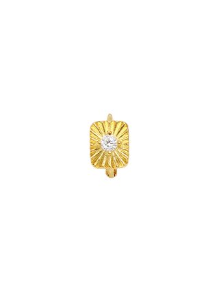 Romilt Crystal Square Gem Huggies Everyday 14K Gold Vermeil Crystal Huggie Earrings | LE FIGUE NEW YORK