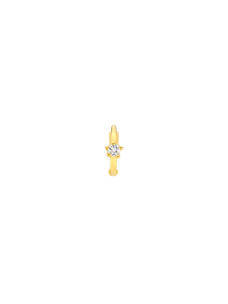 Romilt Mono Stone Mini Huggies Everyday 14K Gold Vermeil Huggie Earrings | LE FIGUE NEW YORK