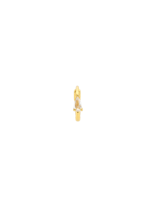 Romilt Mono Raindrop Mini Huggies Everyday 14K Gold Vermeil Huggie Earrings | LE FIGUE NEW YORK
