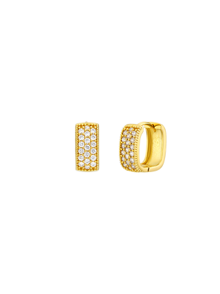 Dazzling White Square Earrings – Gold Filled | Romilt
