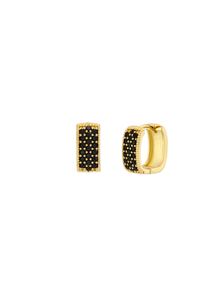 Dazzling Black Square Earrings – Gold Filled | Romilt