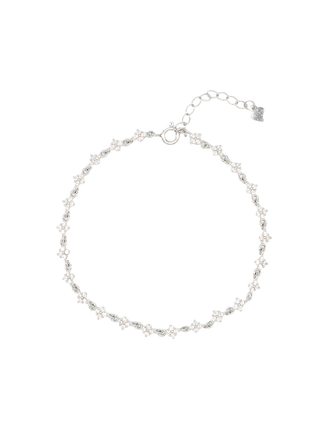 Romilt Premium Moissanite Blossom Gold Vermeil Station Bracelet with Delicate Floral Accents | LE FIGUE NEW YORK