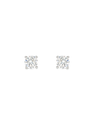 Romilt Premium Moissanite Round Brilliant 3mm Gold Vermeil Four-Prong Stud Earrings | LE FIGUE NEW YORK