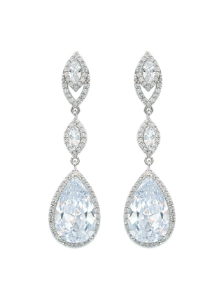 Swarovski Teardrop Halo Earrings