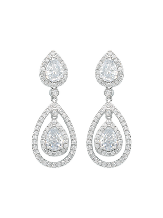 Swarovski Double Halo Drop Earrings