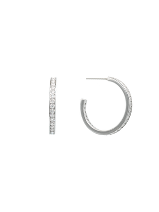 Romilt Premium Moissanite Slim Pavé Gold Vermeil Hoop Earrings | LE FIGUE NEW YORK