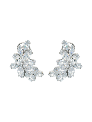 Romilt Premium Swarovski Laurel Cluster Gold Vermeil Marquise Crystal Statement Earrings | LE FIGUE NEW YORK