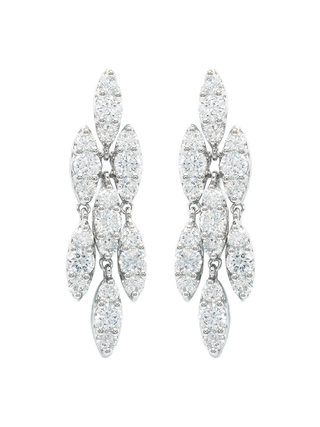 Romilt Premium Swarovski Tiered Fringe Gold Vermeil Crystal Drop Earrings | LE FIGUE NEW YORK