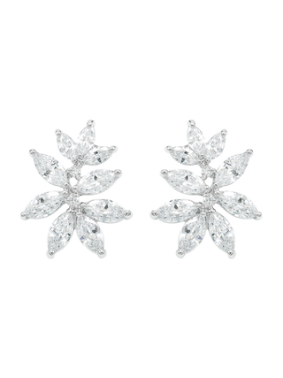 Romilt Premium Swarovski Snowflake Gold Vermeil Marquise Crystal Statement Earrings | LE FIGUE NEW YORK