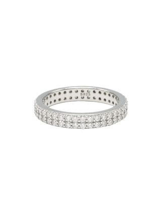 Romilt Premium Moissanite Layered Pavé Eternity Gold Vermeil Ring | LE FIGUE NEW YORK