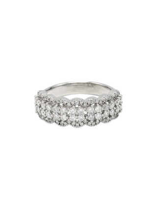 Romilt Premium Moissanite Scalloped Cluster Gold Vermeil Statement Ring | LE FIGUE NEW YORK