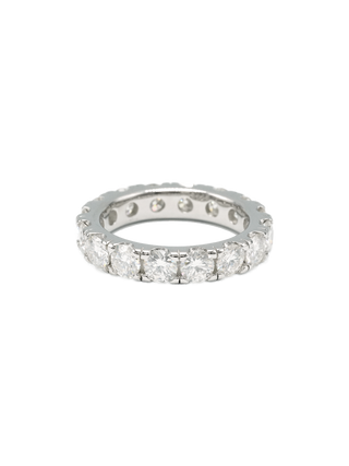Romilt Premium Moissanite Bold Round Eternity Gold Vermeil Ring | LE FIGUE NEW YORK