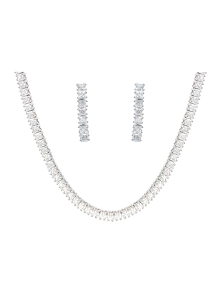 Classic Swarovski Tennis Necklace & Earrings