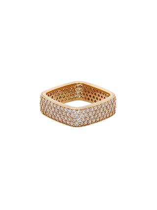 White Minimalist Square Ring