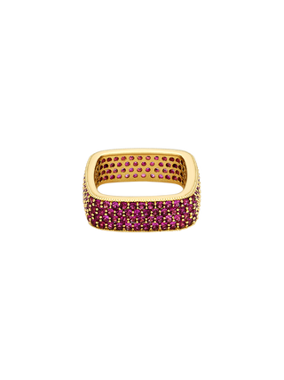 Romilt Dazzling Ruby Square Everyday 14K Gold Vermeil Ring | LE FIGUE NEW YORK