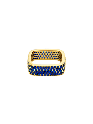 Romilt Dazzling Blue Square Everyday 14K Gold Filled Ring | LE FIGUE NEW YORK