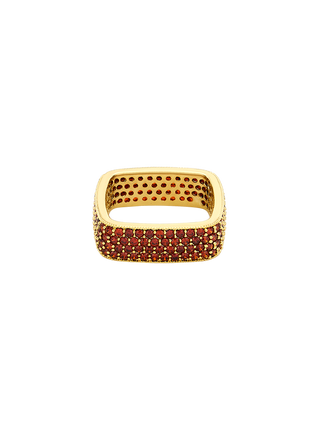 Romilt Dazzling Garnet Square Everyday 14K Gold Filled Ring | LE FIGUE NEW YORK