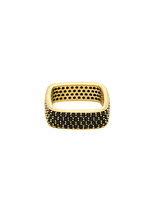Romilt Dazzling Black Square Everyday 14K Gold Filled Ring | LE FIGUE NEW YORK