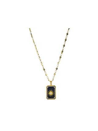 Rachel Reinhardt Black Onyx Star Pendant Necklace Gold Filled with Cubic Zirconia Pave | LE FIGUE NEW YORK
