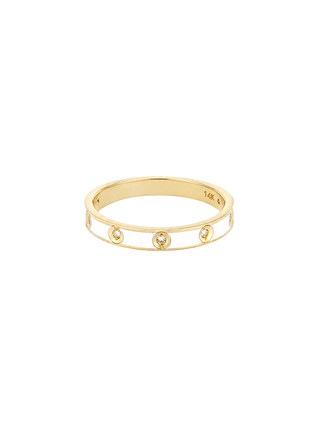 Miliemoon White Epoxy Lab Diamond Celestial Gold 14K Solid Gold Diamond Ring | LE FIGUE NEW YORK