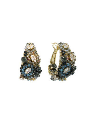 Noir Blossom Hoop Earrings
