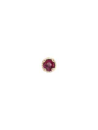 Ruby Round Bezel Stud Earring